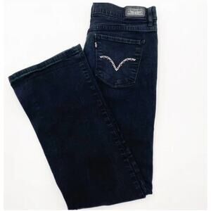 Levis 512 Vintage y2k Wide Leg Slimming Bootcut Jeans 8 Rhinestone Pockets Black